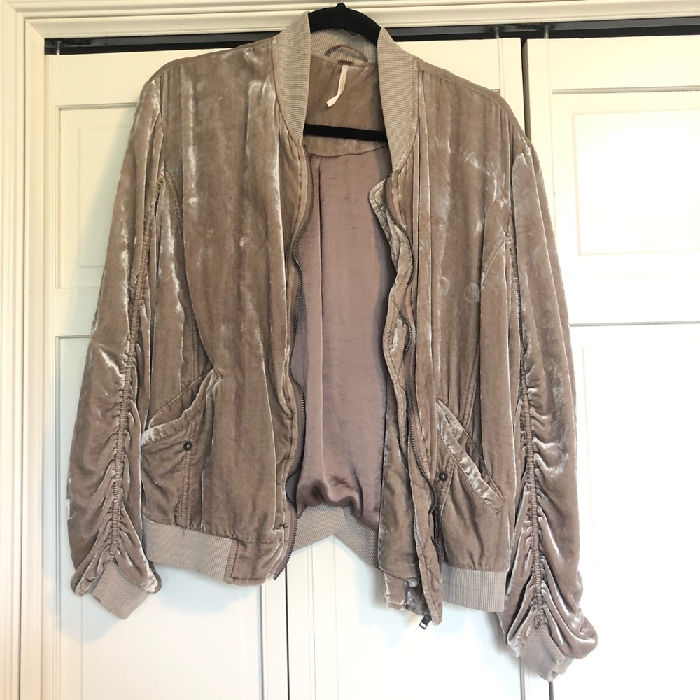 Free People Velvet Bomber Jacket